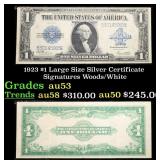 1923 $1 large size Silver Certificate Grades Selec