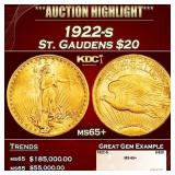 1922-s Gold St. Gaudens Double Eagle $20 ms65+ SEG