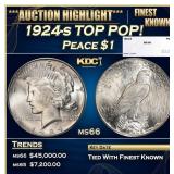 1924-s Peace Dollar TOP POP! $1 ms66 SEGS