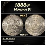 1888-p Morgan Dollar $1 Grades ms62+