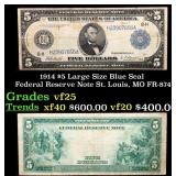 1914 $5 Large Size Blue Seal Federal Reserve Note
