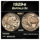 1929-s Buffalo Nickel 5c Grades ms65