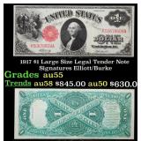1917 $1 Large Size Legal Tender Note Grades Choice