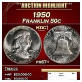 1950 Proof Franklin Half Dollar 50c pr67+ SEGS