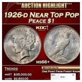 1926-d Peace Dollar Near Top Pop $1 ms66+ SEGS