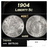 1904 Liberty Nickel 5c ms66 SEGS