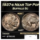1937-s Buffalo Nickel Near Top Pop 5c ms67 SEGS