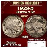 1929-d Buffalo Nickel 5c ms65 SEGS