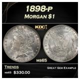 1898-p Morgan Dollar $1 Grades ms65