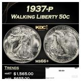 1937-p Walking Liberty Half Dollar 50c ms66+ SEGS