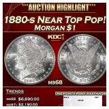 1889-p Morgan Dollar Colorfully Toned $1 ms66+ SEG