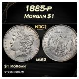 1885-p Morgan Dollar $1 Grades ms62