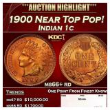 1900 Indian Cent Near Top Pop! 1c ms66+ rd SEGS