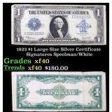 1923 $1 large size Silver Certificate Grades xf Si