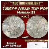 1887-p Morgan Dollar Near Top Pop $1 ms67 SEGS