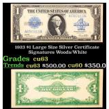 1923 $1 large size Silver Certificate Grades Selec