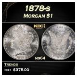 1878-s Morgan Dollar $1 Grades ms64