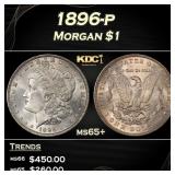 1896-p Morgan Dollar $1 Grades ms65+