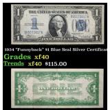 1934 $1 Blue Seal Silver Certificate "Funnyback" G
