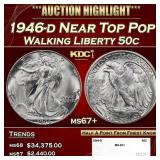 1946-d Walking Liberty Half Dollar Near Top Pop 50