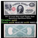 1917 $1 Large Size Legal Tender Note Grades Select