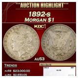 1892-s Morgan Dollar $1 au53 SEGS