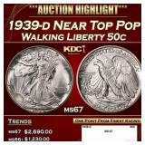 1939-d Walking Liberty Half Dollar Near Top Pop 50