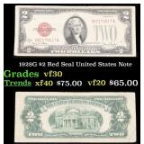 1928G $2 Red Seal United States Note Grades vf++