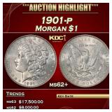 1901-p Morgan Dollar $1 ms62+ USCG