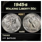 1945-s Walking Liberty Half Dollar 50c Grades ms66