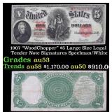 1907 $5 Large Size Legal Tender Note "WoodChopper"