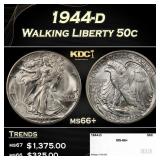 1944-d Walking Liberty Half Dollar 50c ms66+ SEGS