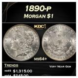 1890-p Morgan Dollar $1 Grades ms64+