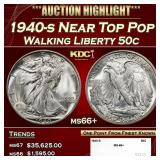 1940-s Walking Liberty Half Dollar Near Top Pop 50