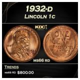 1932-d Lincoln Cent 1c Grades ms66 rd