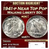 1941-p Walking Liberty Half Dollar Near Top Pop 50