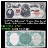 1907 $5 Large Size Legal Tender Note "WoodChopper"