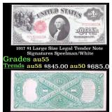 1917 $1 Large Size Legal Tender Note Grades Choice