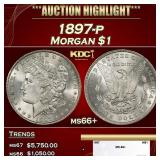 1897-p Morgan Dollar $1 ms66+ SEGS