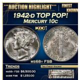 1942-d Mercury Dime TOP POP! 10c GEM++ FSB USCG