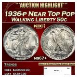 1936-p Walking Liberty Half Dollar Near Top Pop 50