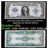 1923 $1 large size Silver Certificate Grades vf++