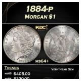 1884-p Morgan Dollar $1 Grades ms64+