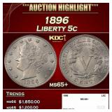 1896 Liberty Nickel 5c ms65+ SEGS