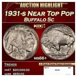 1931-s Buffalo Nickel Near Top Pop 5c ms66+ SEGS