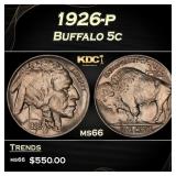 1926-p Buffalo Nickel 5c Grades ms66