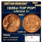 1935-d Lincoln Cent TOP POP! 1c ms68 rd SEGS