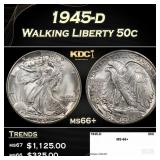 1945-d Walking Liberty Half Dollar 50c ms66+ SEGS