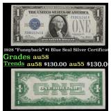 1928 $1 Blue Seal Silver Certificate "Funnyback" G