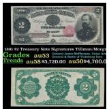 1891 Tillman/Morgan $2 Treasury Note Grades Select
